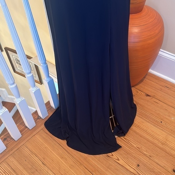 Morgan & Co NWT navy blue dress with white and silver bling made in USA 🇺🇸 - Picture 2 of 12